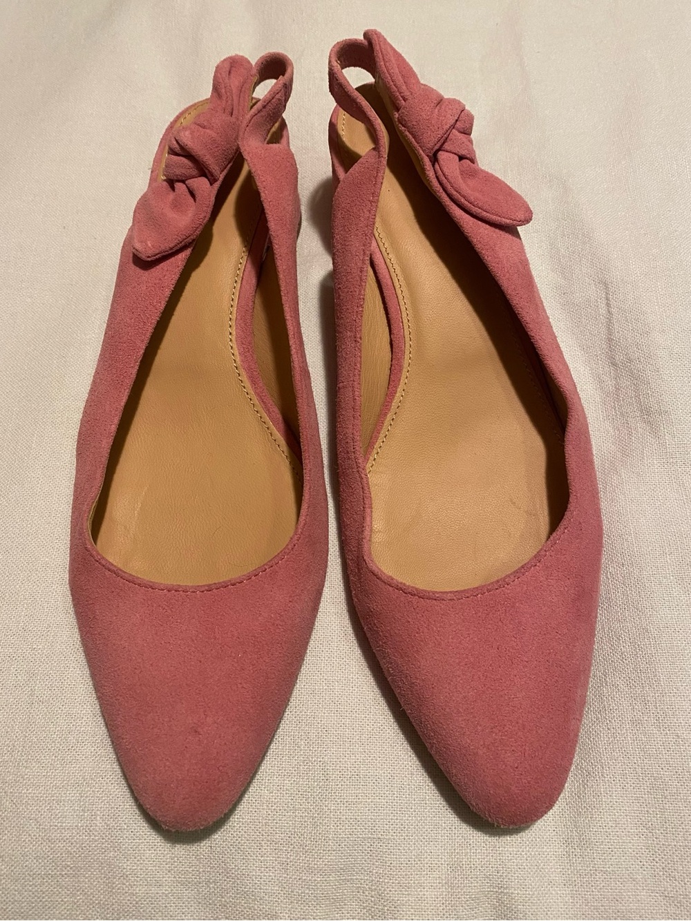 J.Crew Pink Suede Slingback Shoes